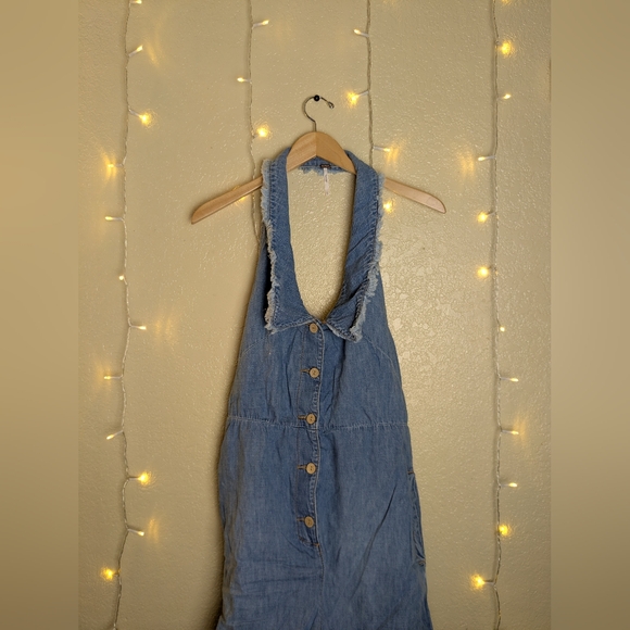 Free People Margot Blue Denim Jumpsuit - Picture 2 of 12